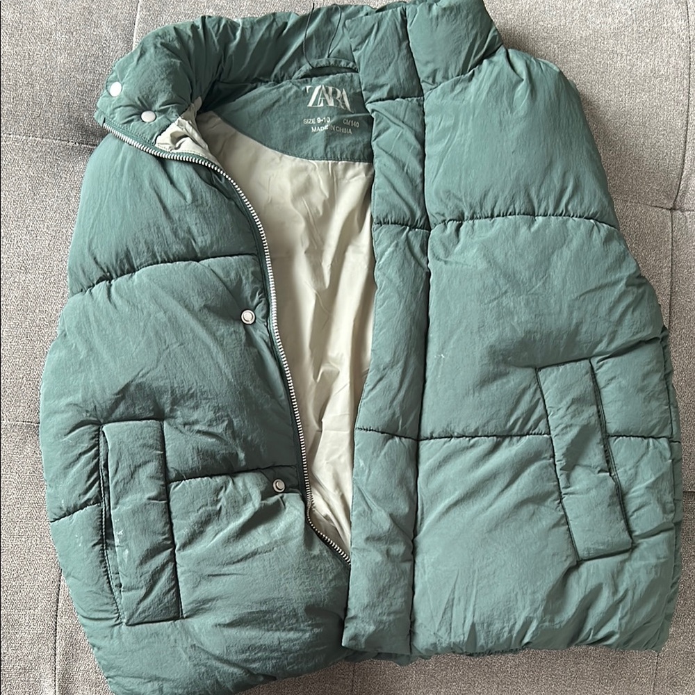 Zara Green Puffer Vest